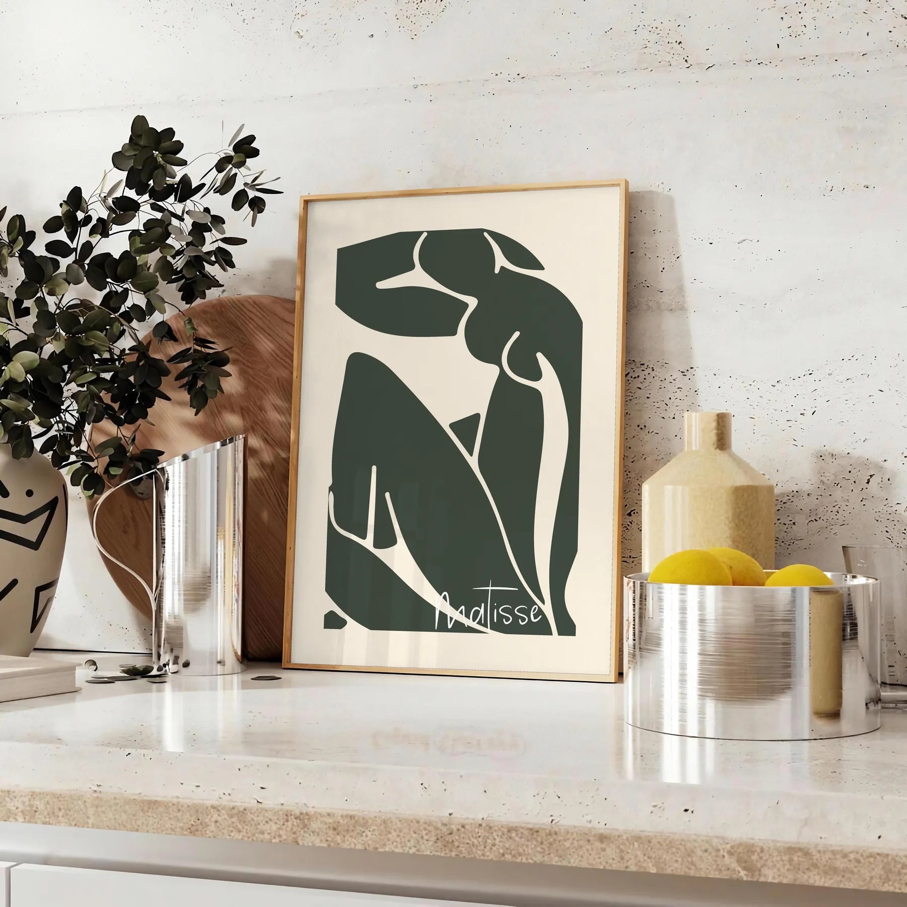 space exquisite Henri Matisse wall art poster iconic papier découpés style gray white tones artwork stunning gift addition home decor sizes A4 cm A0