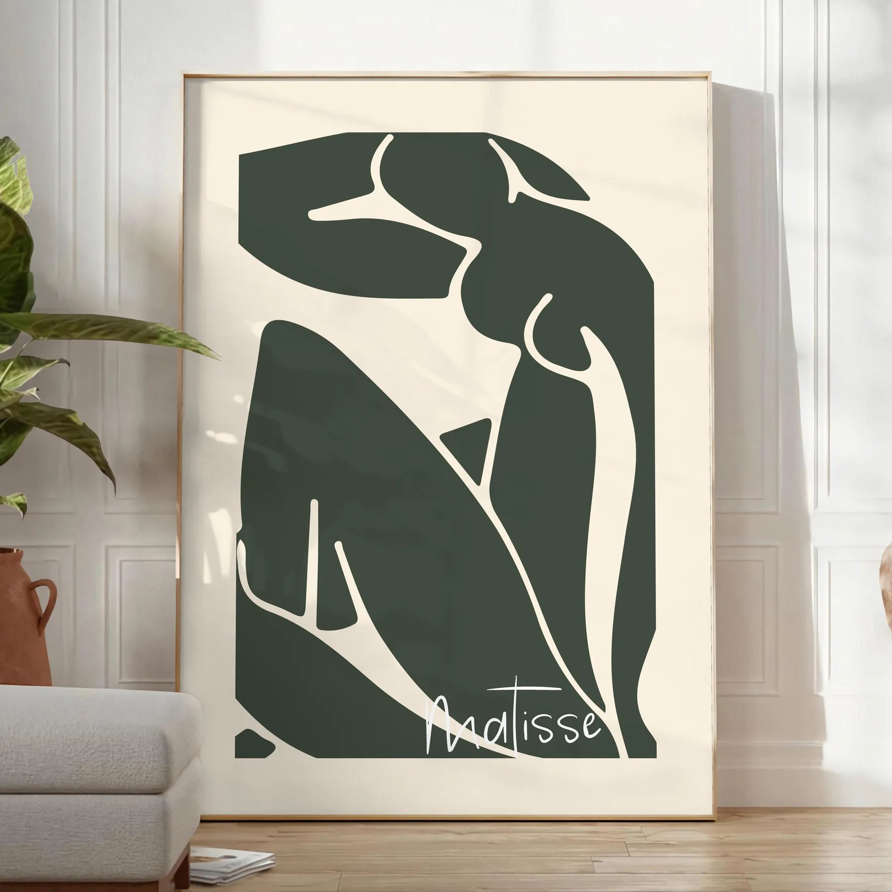 space exquisite Henri Matisse wall art poster iconic papier découpés style gray white tones artwork stunning gift addition home decor sizes A4 cm A0