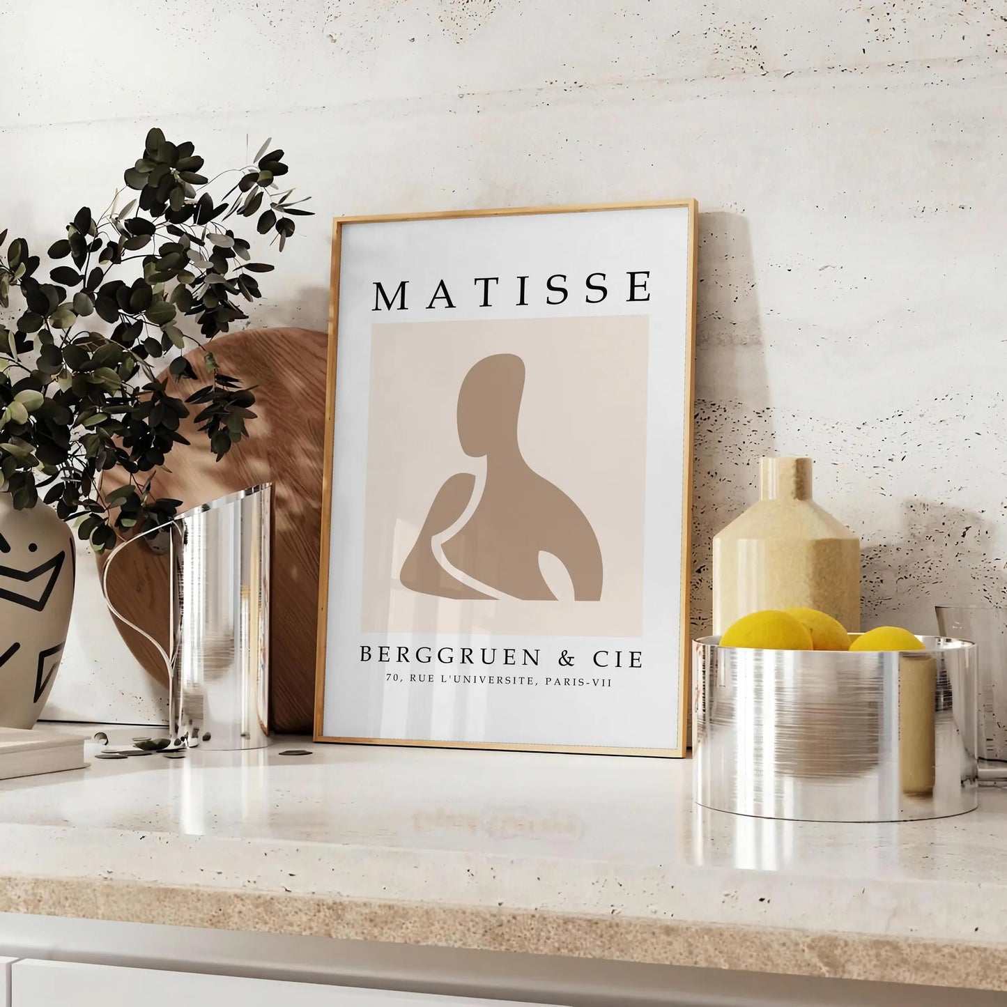 space stunning Henri Matisse wall art poster essence iconic papier découpés gift gray white artwork elegance room sizes A4 cm A0 decor today