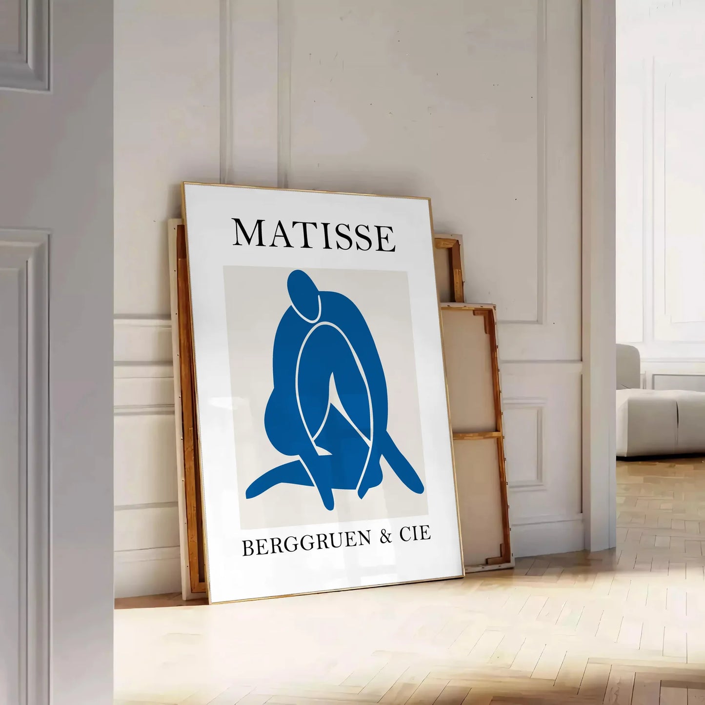 space elegant Matisse wall art iconic papier découpés style graceful gray white hues captivating poster ideal artwork gift choice standalone print