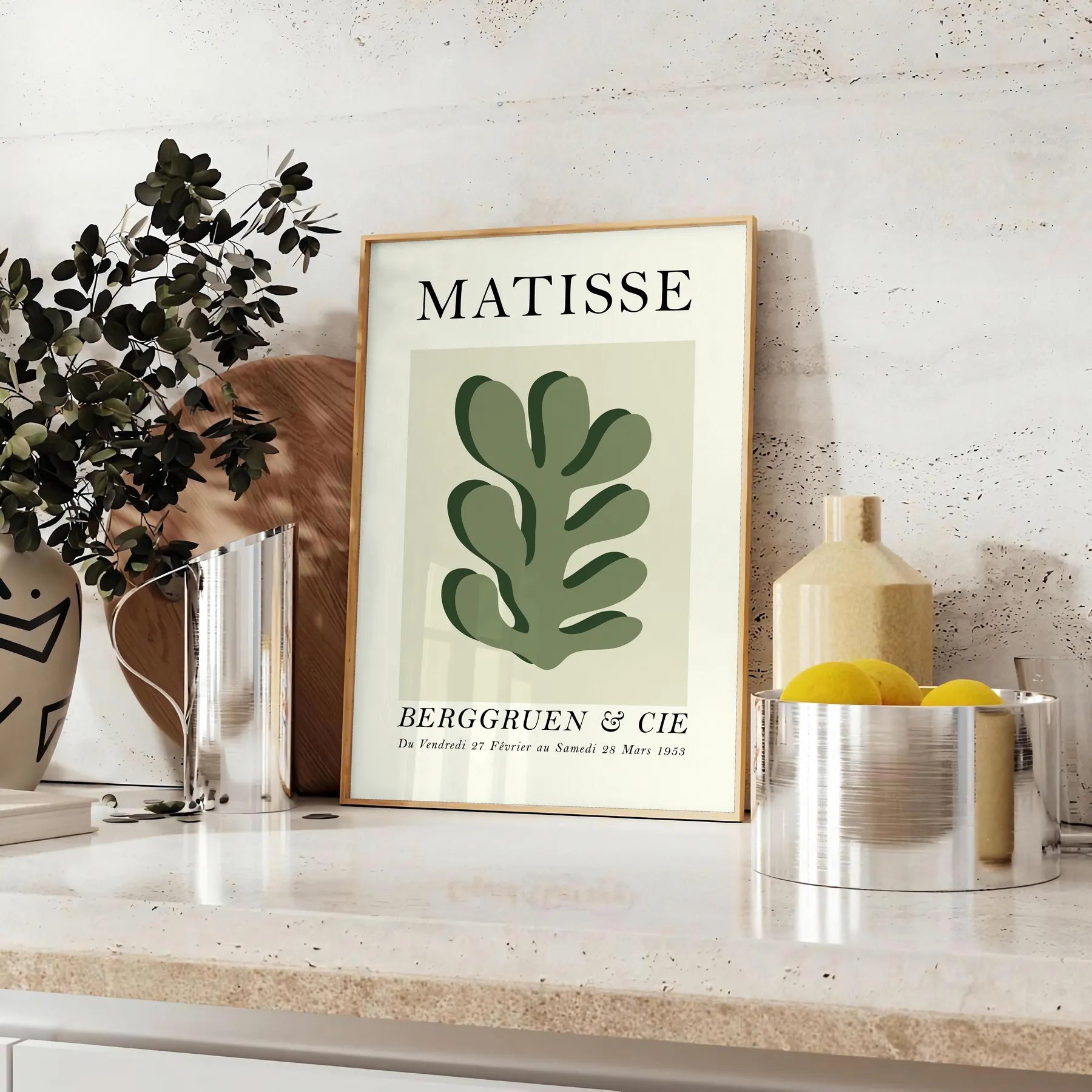 space stunning Matisse poster print iconic papier découpés elegant gray white tones wall art piece perfect lovers timeless artwork unique gift exquisite available